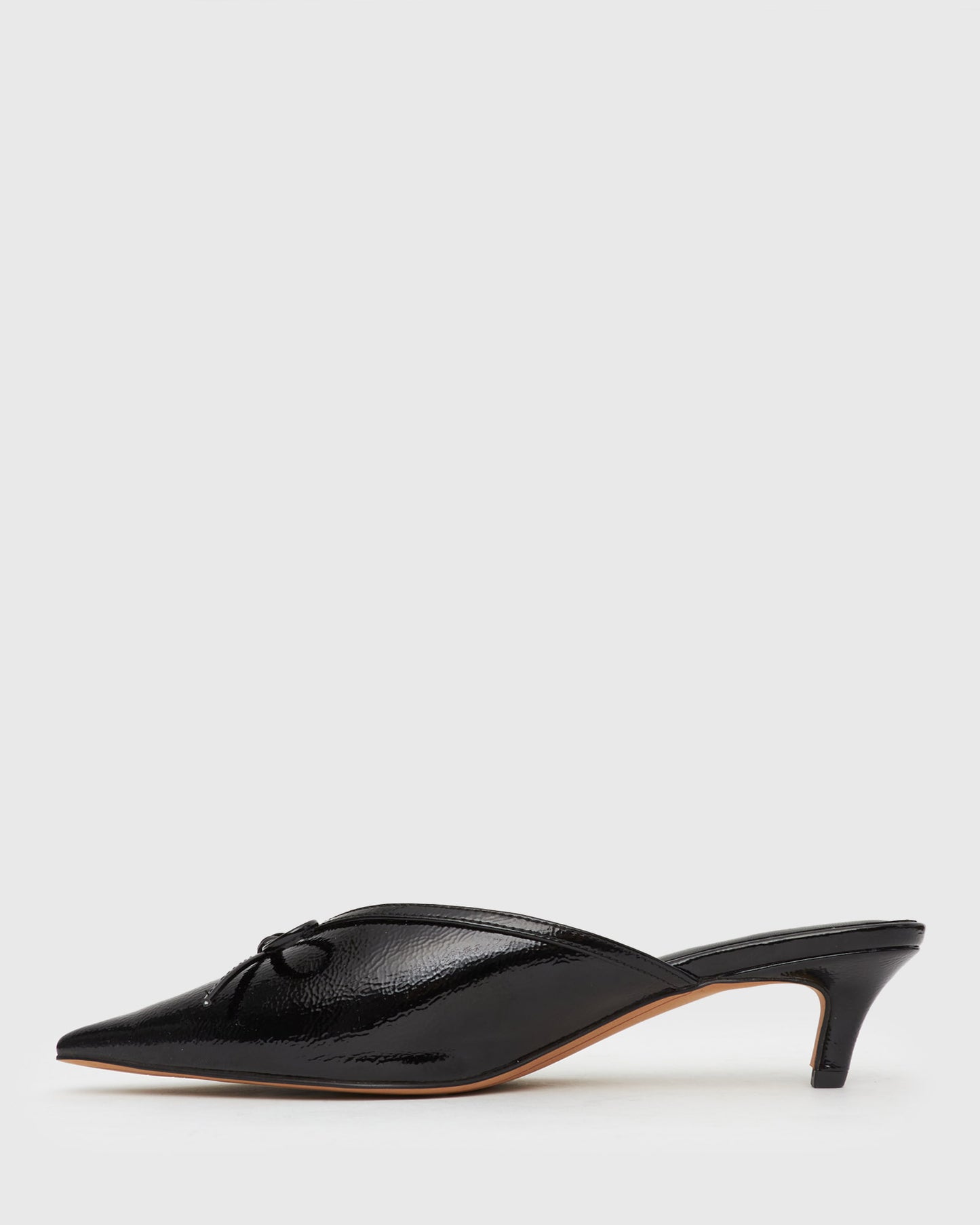 LORETA Bow Accent Kitten Heel Mules