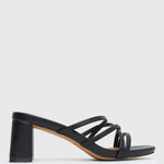 PRAISE Strappy Block Heel Mules