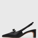 VERMONT Bow Pointy Toe Slingback Heels