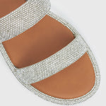 AMBER Diamante Embellished Flat Sandals