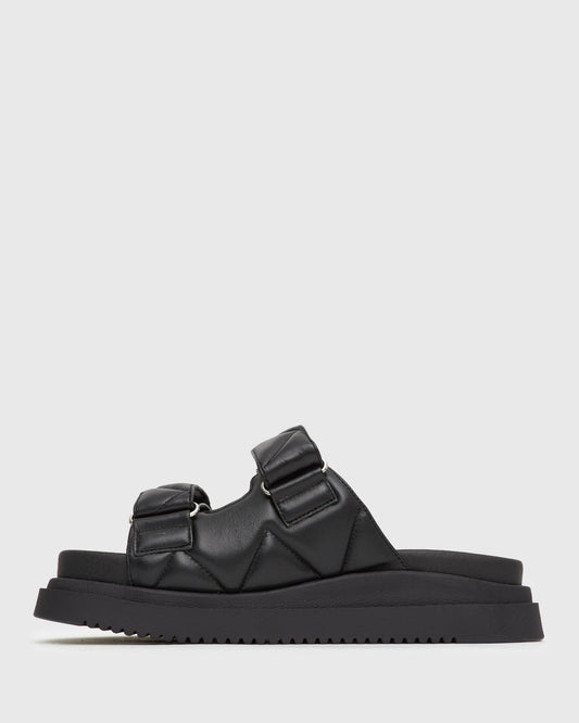 THEO Leather Flatform Slides