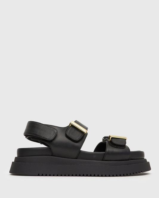 TREASURE Leather Flatform Sandals