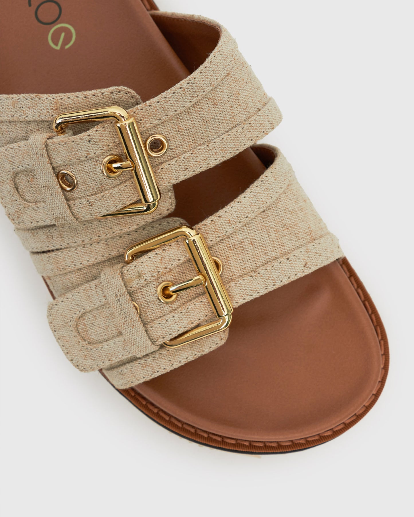 LAIKEN Vegan Buckle Footbed Slides