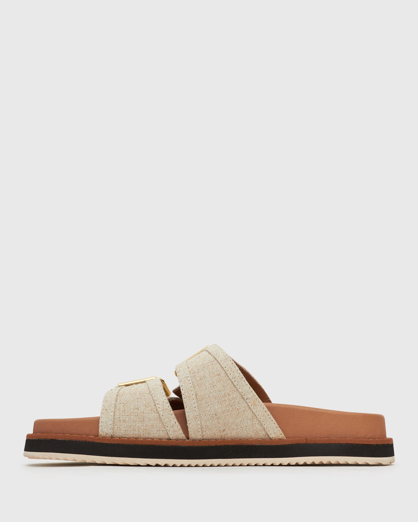 LAIKEN Vegan Buckle Footbed Slides