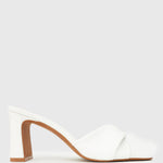 UNITE Twist Front Block Heel Mules