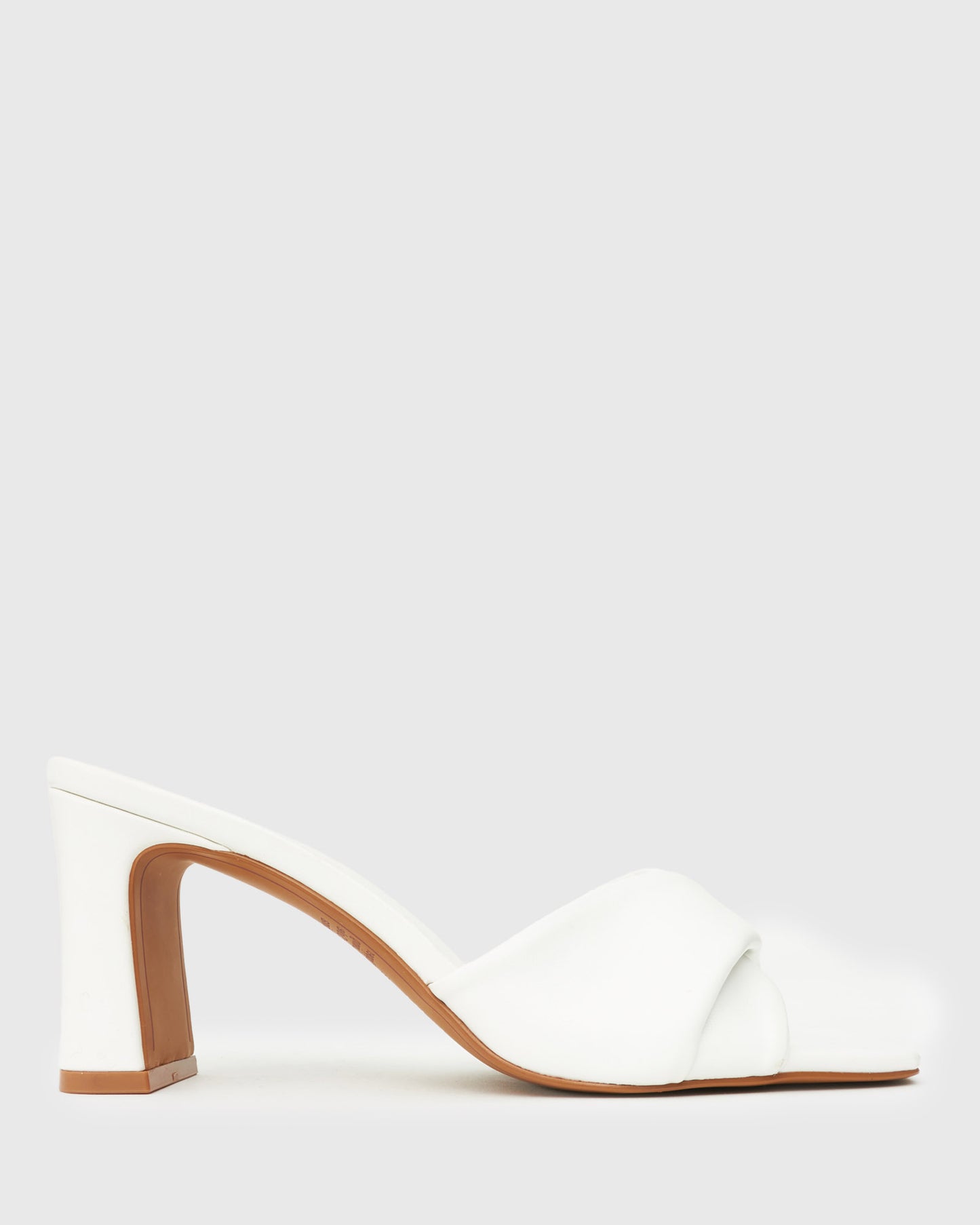 UNITE Twist Front Block Heel Mules