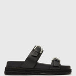 REMI Leather Buckled Strap Slides