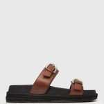 REMI Leather Buckled Strap Slides