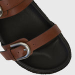 REMI Leather Buckled Strap Slides