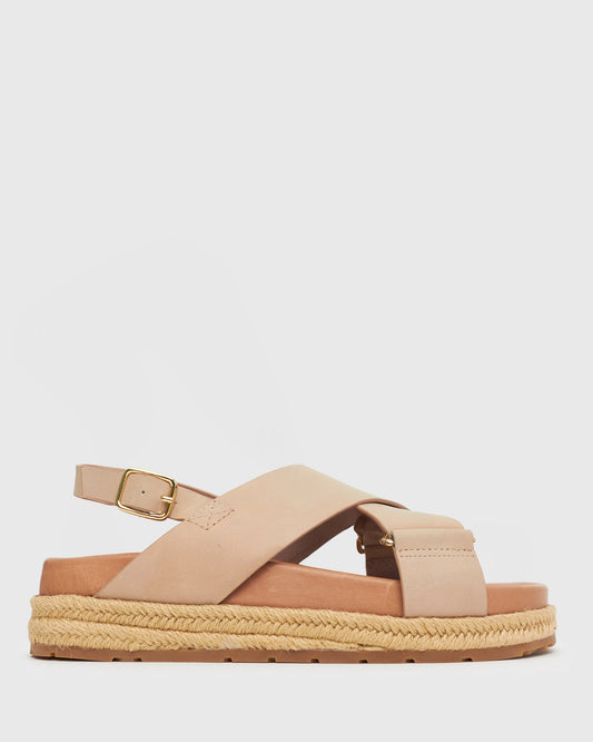 RACHEL Leather Cross Band Sandals