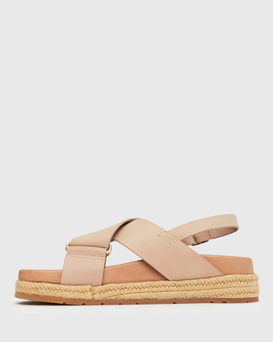 RACHEL Leather Cross Band Sandals