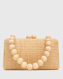 HAPPY Raffia Clutch Bag