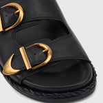 ZADIE Leather Buckle Slides