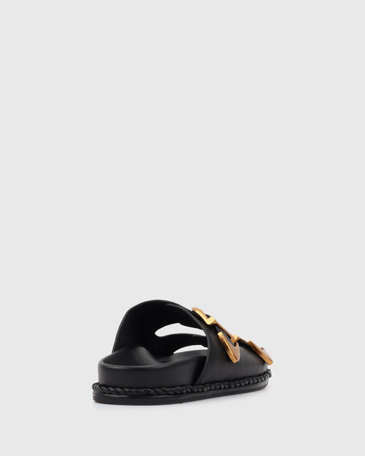 ZADIE Leather Buckle Slides