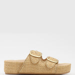 LYRY Raffia Platform Slide Sandals