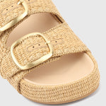 LYRY Raffia Platform Slide Sandals