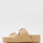 LYRY Raffia Platform Slide Sandals