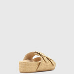 LYRY Raffia Platform Slide Sandals