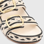 LYRICAL Leather Raffia Platform Slides