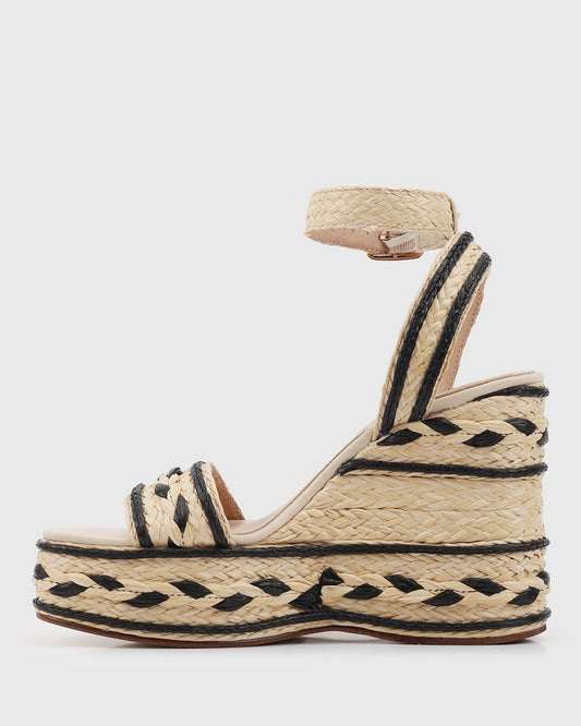 FLUR Raffia Platform Wedges