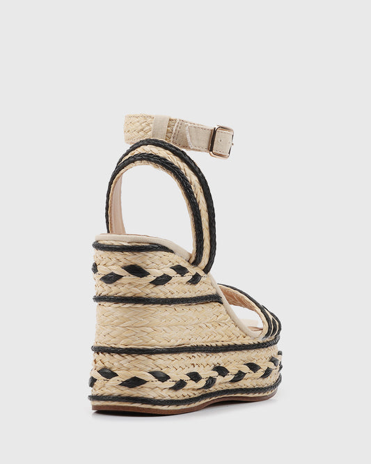 FLUR Raffia Platform Wedges