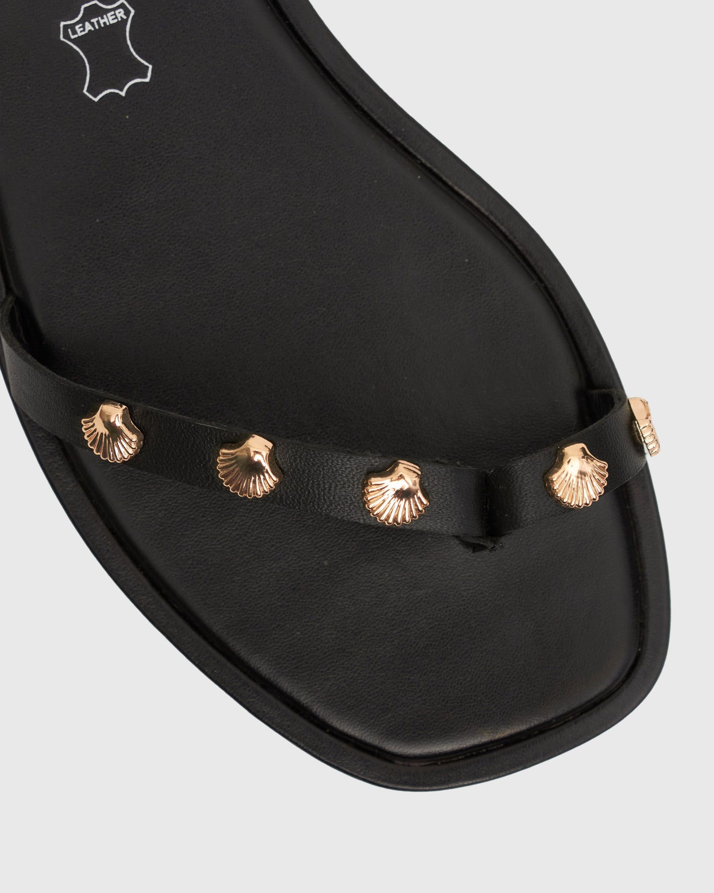 COAST Leather Shell Embellished Flat Sandals