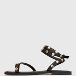 COAST Leather Shell Embellished Flat Sandals