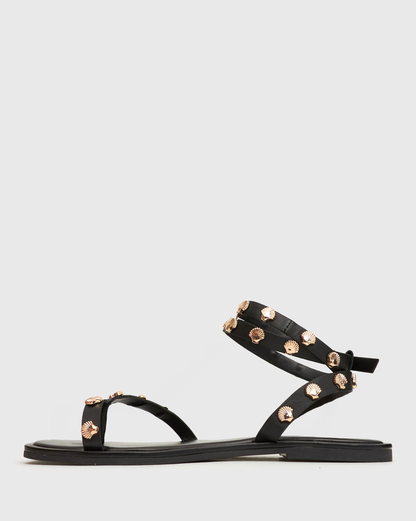 COAST Leather Shell Embellished Flat Sandals