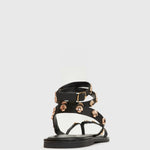 COAST Leather Shell Embellished Flat Sandals