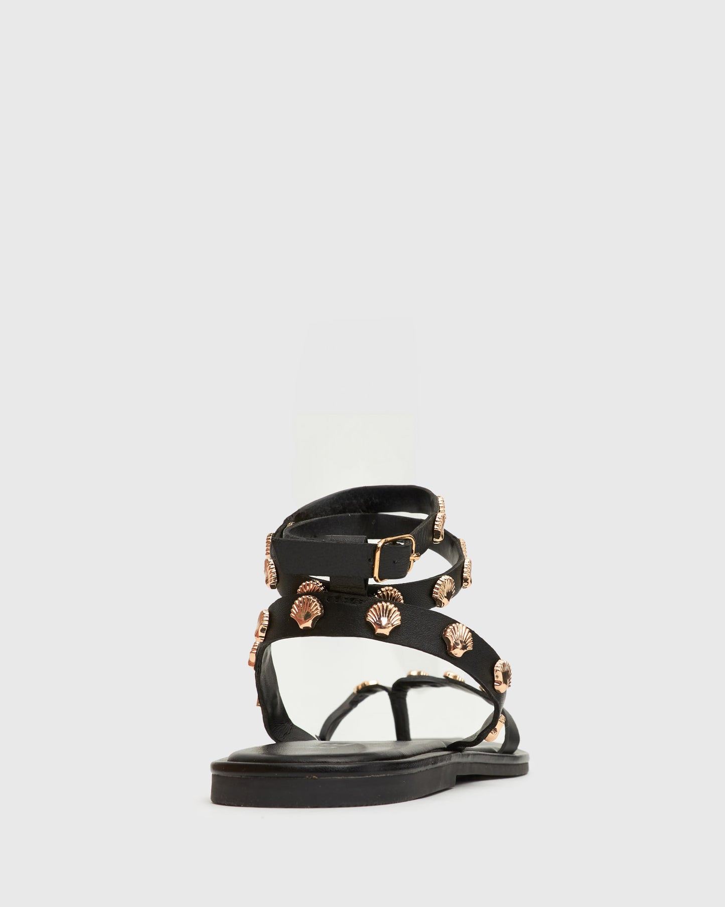 COAST Leather Shell Embellished Flat Sandals