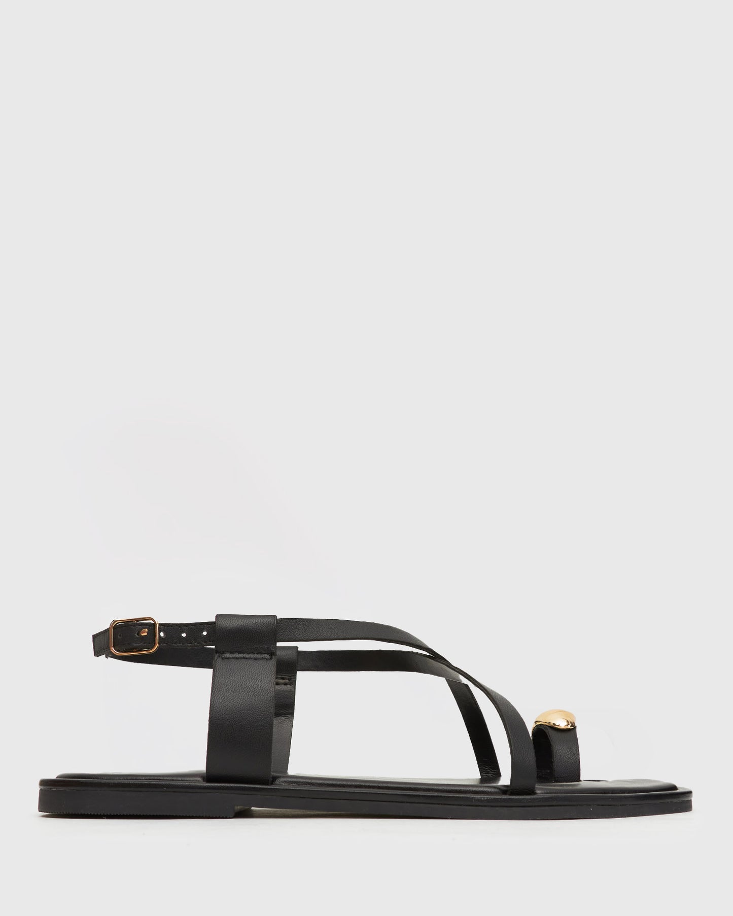 CABANA Metallic-Detail Flat Crossed Sandals