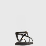 CABANA Metallic-Detail Flat Crossed Sandals