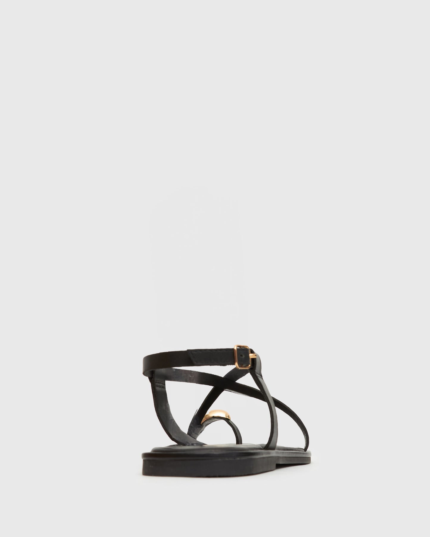 CABANA Metallic-Detail Flat Crossed Sandals