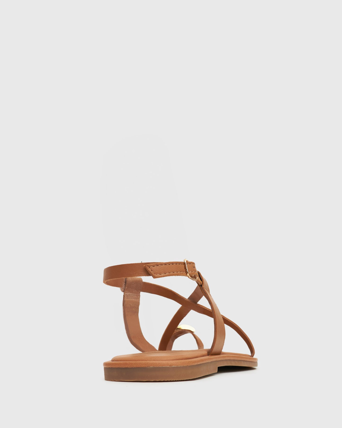 CABANA Metallic-Detail Flat Crossed Sandals