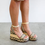 FLUR Raffia Platform Wedges