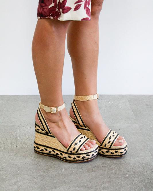 FLUR Raffia Platform Wedges