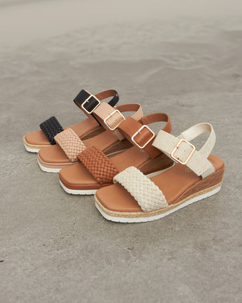 Wider Fit KENZIE Vegan Low Wedge Sandals