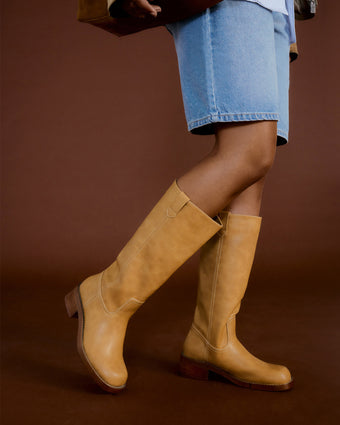 FEAR Stacked Heel Knee Boots