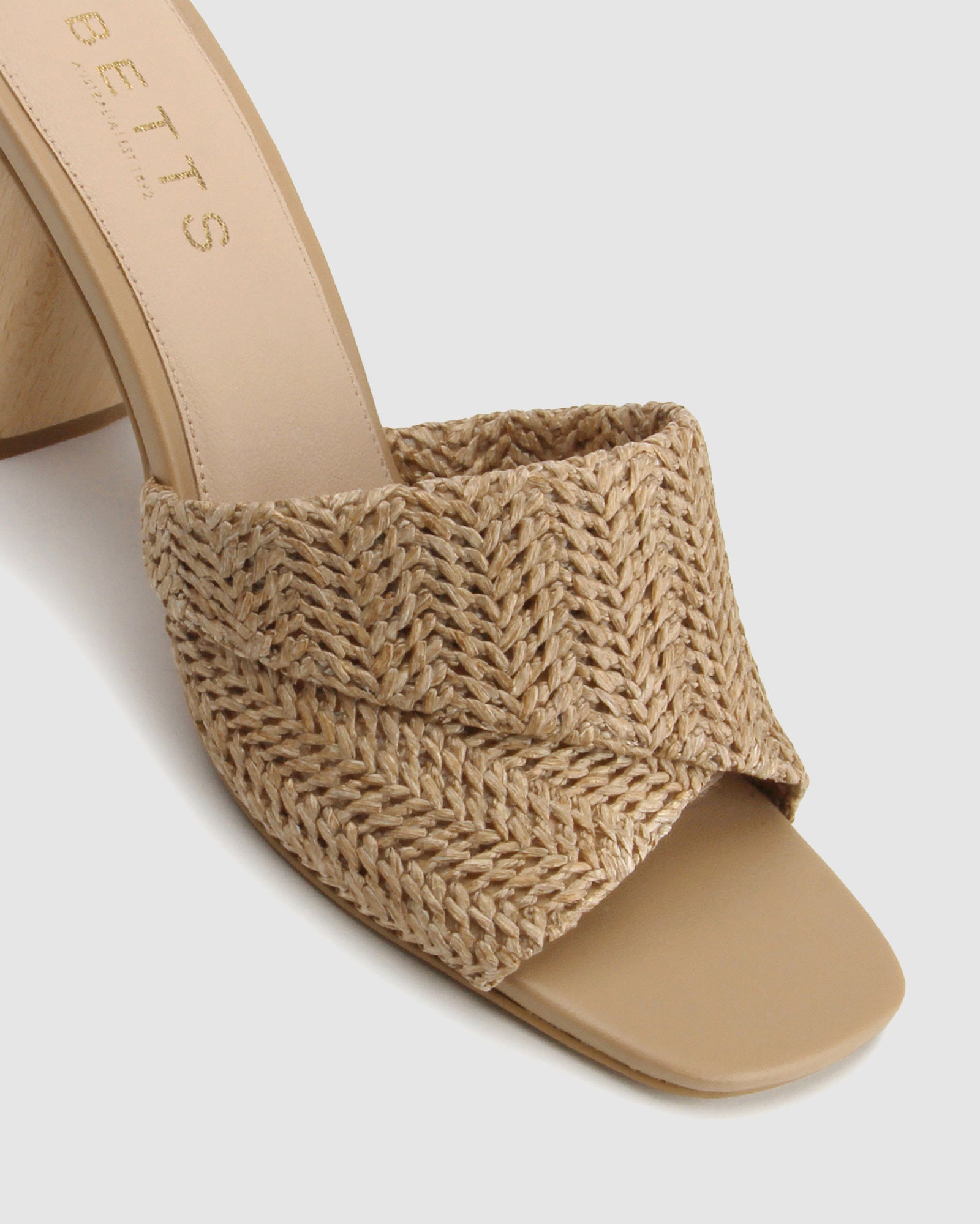 Raffia sales block heels